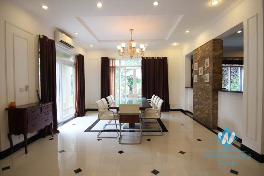 High quality class villa for rent with a huge garden for rent in Ciputra area, Tay Ho, Ha Noi