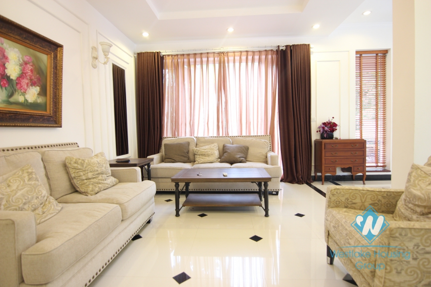 High quality class villa for rent with a huge garden for rent in Ciputra area, Tay Ho, Ha Noi