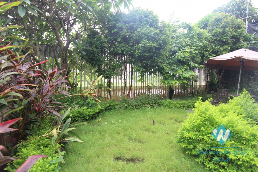 High quality class villa for rent with a huge garden for rent in Ciputra area, Tay Ho, Ha Noi