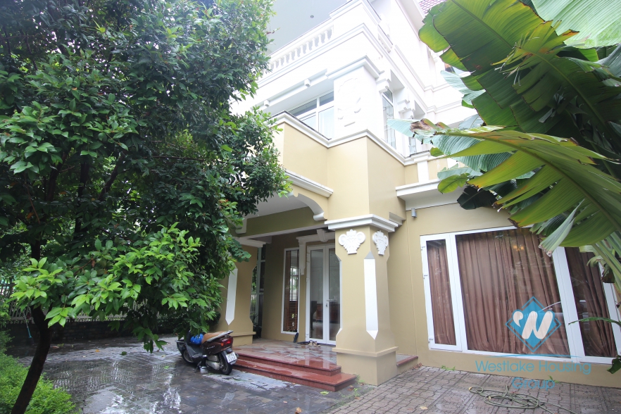 High quality class villa for rent with a huge garden for rent in Ciputra area, Tay Ho, Ha Noi