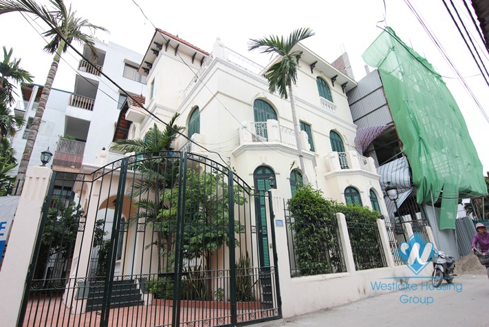 French style house with lake view terrace for rent in Westlake Tay ho, Hanoi, Vietnam