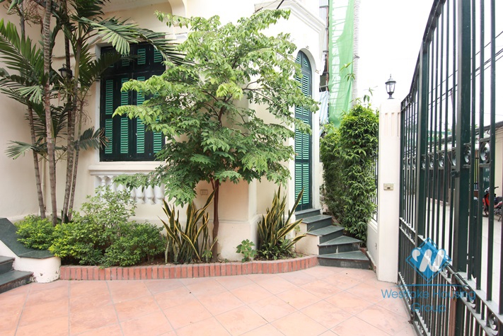 French style house with lake view terrace for rent in Westlake Tay ho, Hanoi, Vietnam