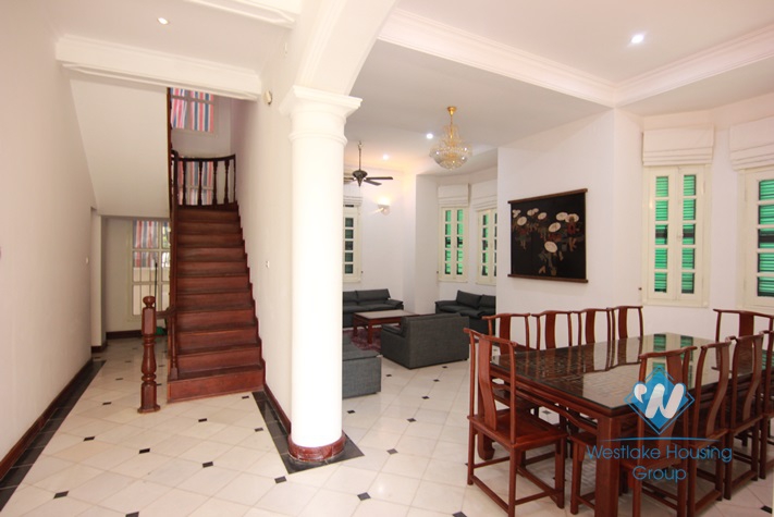 French style house with lake view terrace for rent in Westlake Tay ho, Hanoi, Vietnam