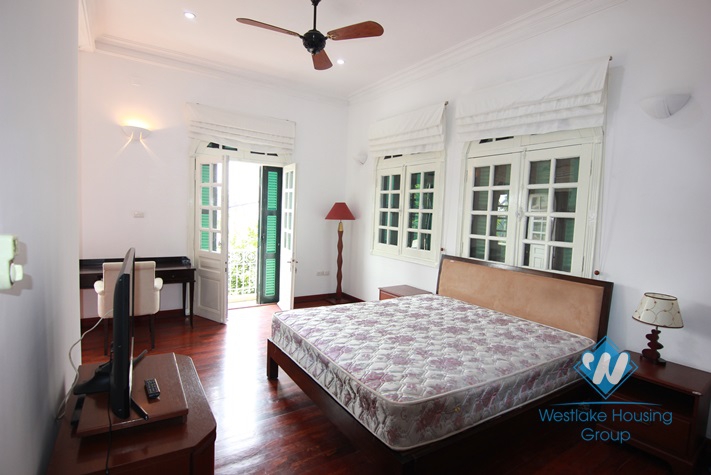 French style house with lake view terrace for rent in Westlake Tay ho, Hanoi, Vietnam