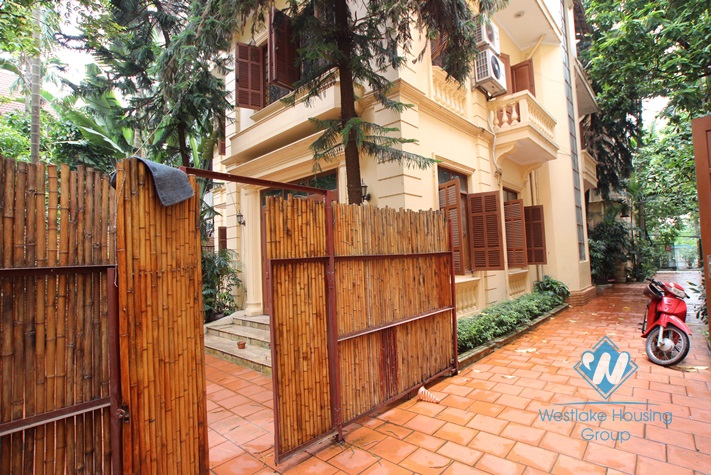 Beautiful house with big yard for rent in Tay Ho, Ha Noi.