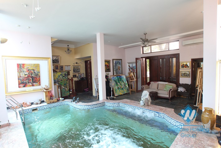 Bright house with swimming pool available for rent in Westlake area, Hanoi, fully furnished.