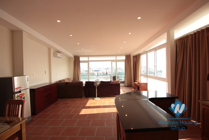 Lake view one bedroom apartment for rent in Tay Ho area.