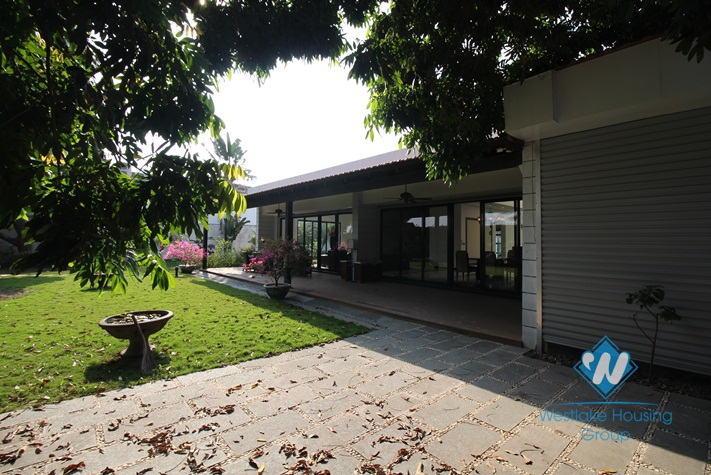 Charming one storey villa to rent with 400 sqm garden in Diplomats' compound in Tay Ho