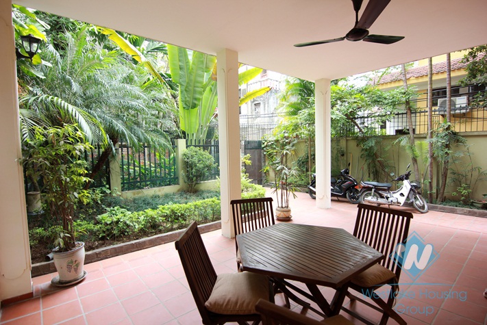 House with small garden and yard for lease in Nghi Tam Village, Tay Ho, Ha  Noi