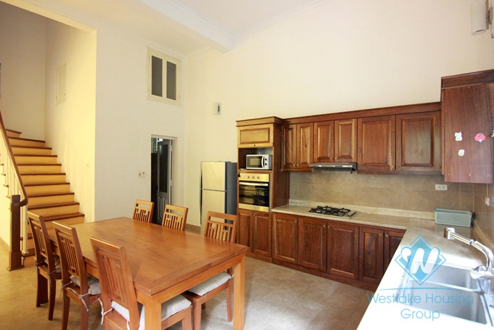 House with small garden and yard for lease in Nghi Tam Village, Tay Ho, Ha  Noi