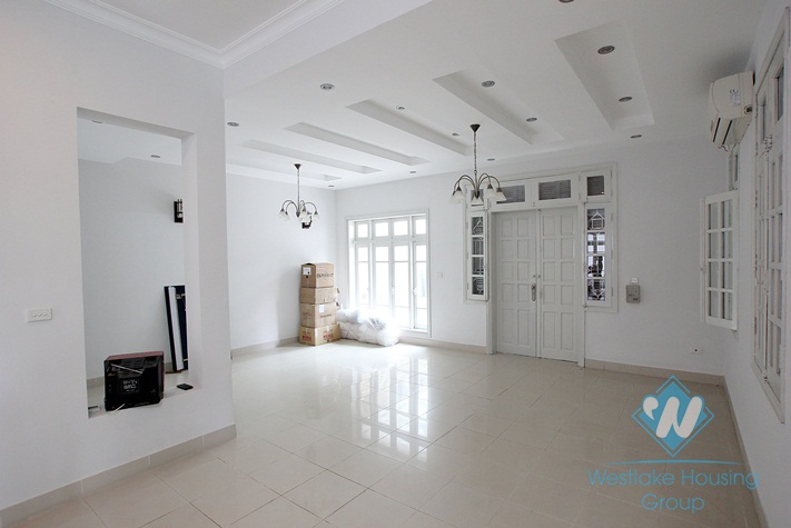 Spacious house with large courtyard for rent in Ciputra Compound, Tay Ho District, Ha Noi.