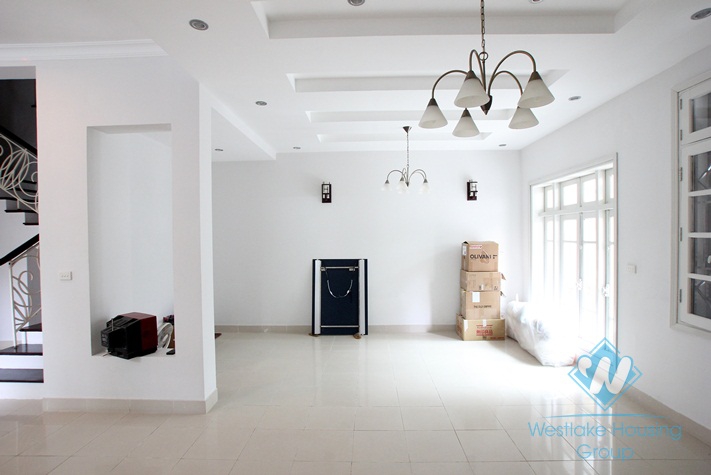 Spacious house with large courtyard for rent in Ciputra Compound, Tay Ho District, Ha Noi.