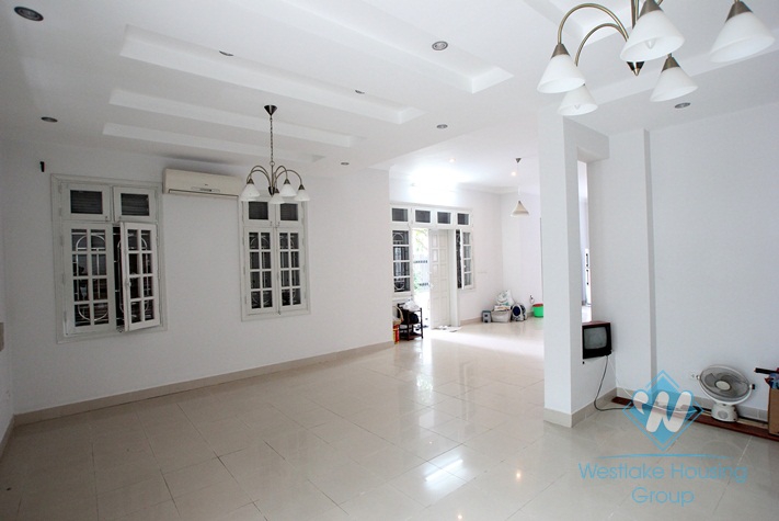 Spacious house with large courtyard for rent in Ciputra Compound, Tay Ho District, Ha Noi.