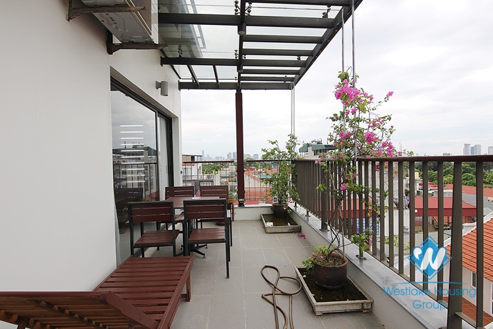 Big balcony one bedroom apartment for rent in Tay Ho area 