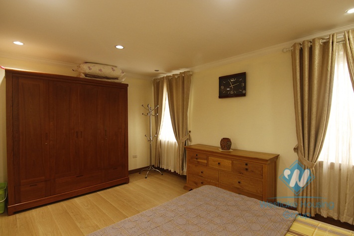 Top floor one bedroom apartment for rent near Lottle Tower, Ba Dinh, Hanoi.