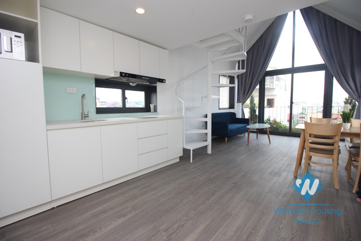 A elegant duplex style apartment with 1 bedroom for rent in Ba Dinh