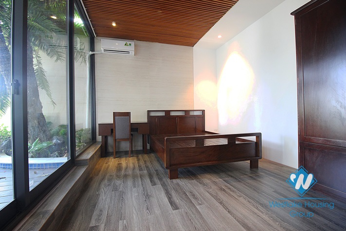 Lake view and spacious apartment for rent in Vu Mien st, Tay Ho, Ha Noi