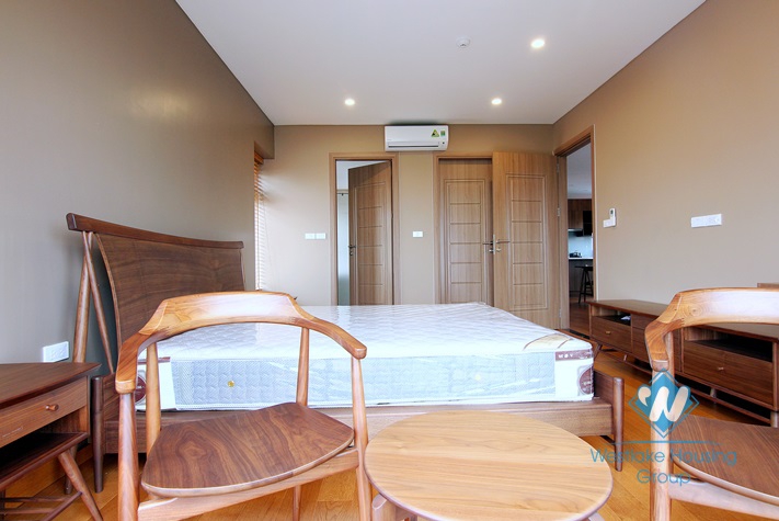 Bedroom with view to Westlake apartment for rent  in Tay Ho district.