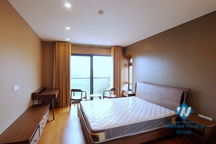 Bedroom with view to Westlake apartment for rent  in Tay Ho district.
