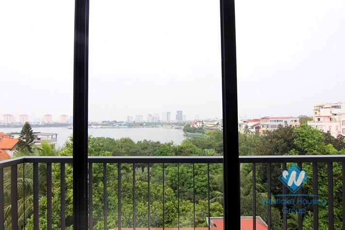 Bedroom with view to Westlake apartment for rent  in Tay Ho district.