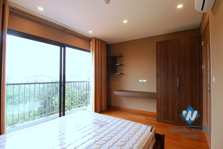 Bedroom with view to Westlake apartment for rent  in Tay Ho district.