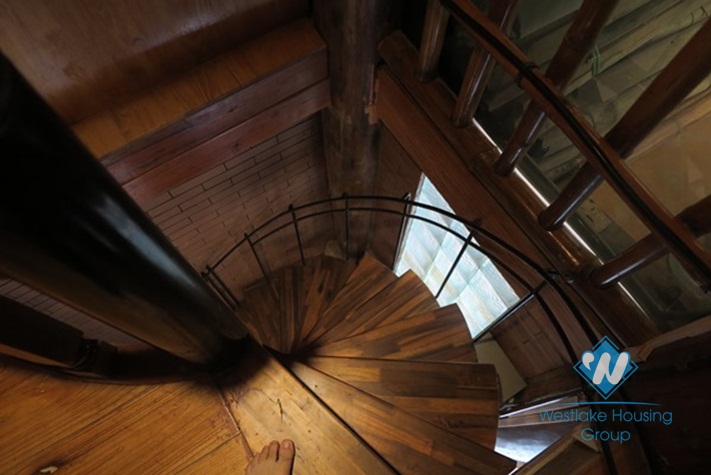 A unique- style house beautiful large garden for rent in Ba Dinh district