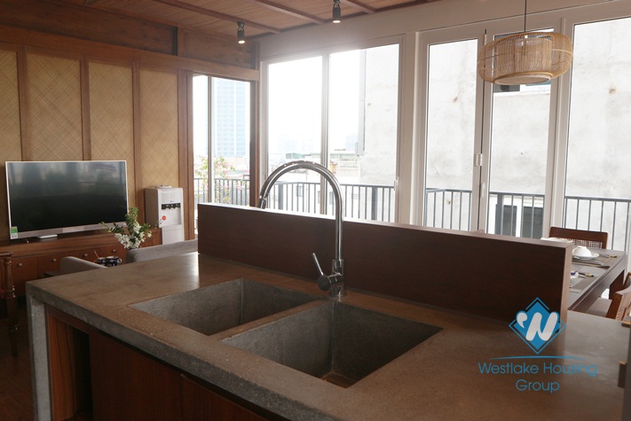 A charming and newly-finished 3 bedroom apartment for rent on Kim Ma Street
