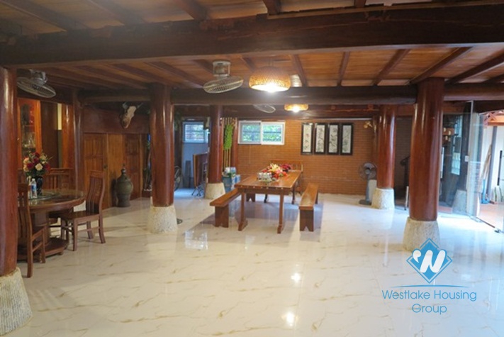 A unique- style house beautiful large garden for rent in Ba Dinh district