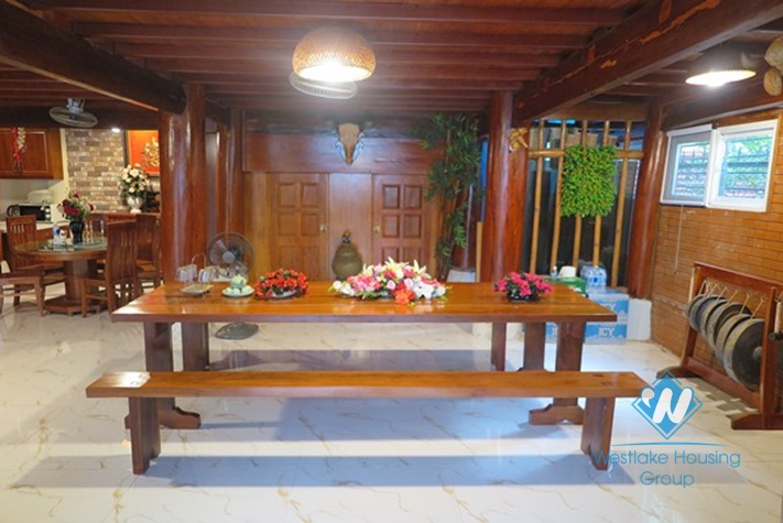 A unique- style house beautiful large garden for rent in Ba Dinh district