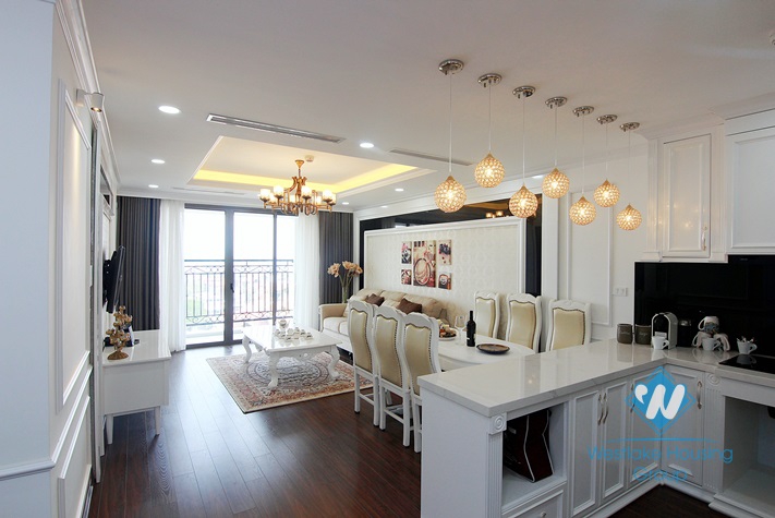 A royal apartment with morden 3 bedrooms for rent in D' Le Roi Soleil, Tay Ho area.