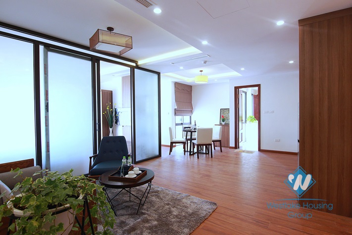 Bright and Morden 3 bedrooms apartment for rent close to Quang An street, Tay Ho district.