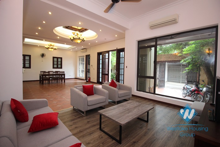 Furnished house front patio for rent in Dang Thai Mai alley, Tay Ho, Hanoi