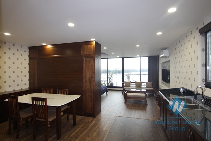 Apartment for rent in Tay Ho with balcony and amazing lake view.