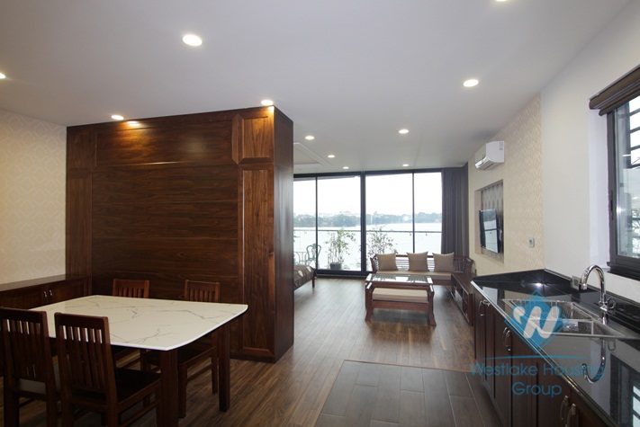 Apartment with balcony and amazing lake view for rent in Tay Ho .