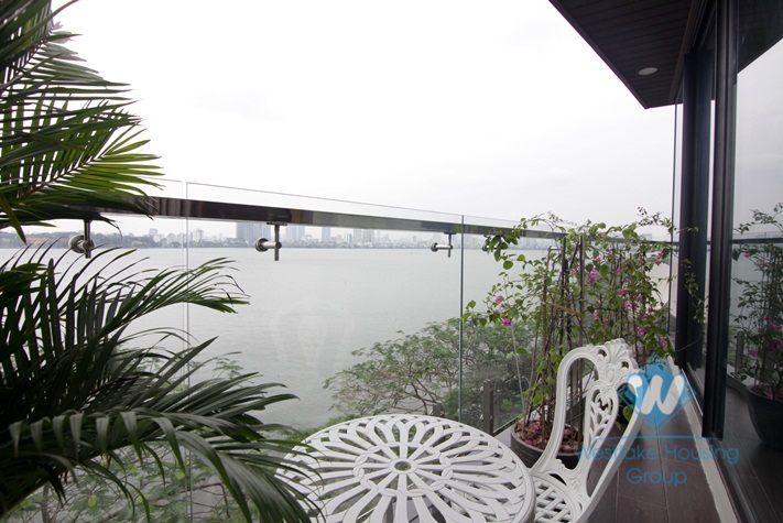 Apartment with balcony and amazing lake view for rent in Tay Ho .