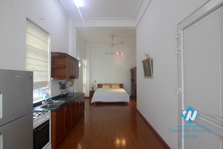A studio with lake view and balcony for rent on Xuan Dieu, Tay Ho
