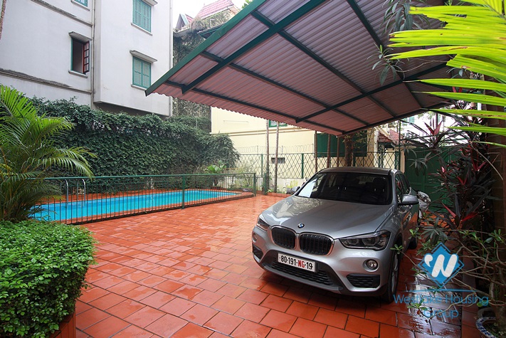 Beautiful house with big swimming pool for rent in Tay Ho District, Ha Noi