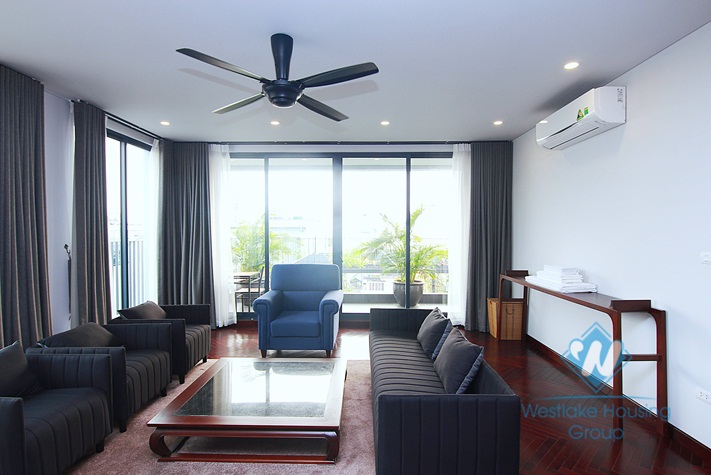 Stunning penthouse apartment for rent in Tay Ho with beautiful lake view balcony