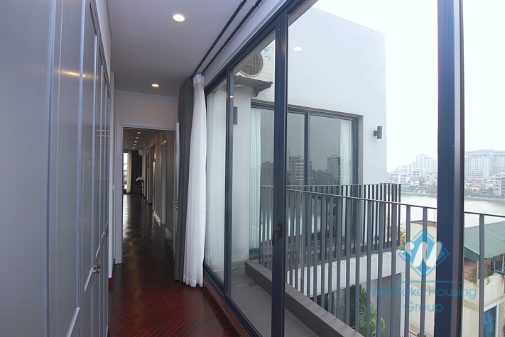 Stunning penthouse apartment for rent in Tay Ho with beautiful lake view balcony