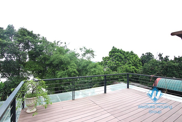 A green house near red river with huge size for rent in Ngoc Thuy, Long Bien district.