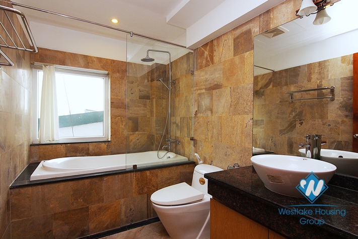 Big terace and lake view apartment with 3 bedrooms for rent in Tay Ho area.