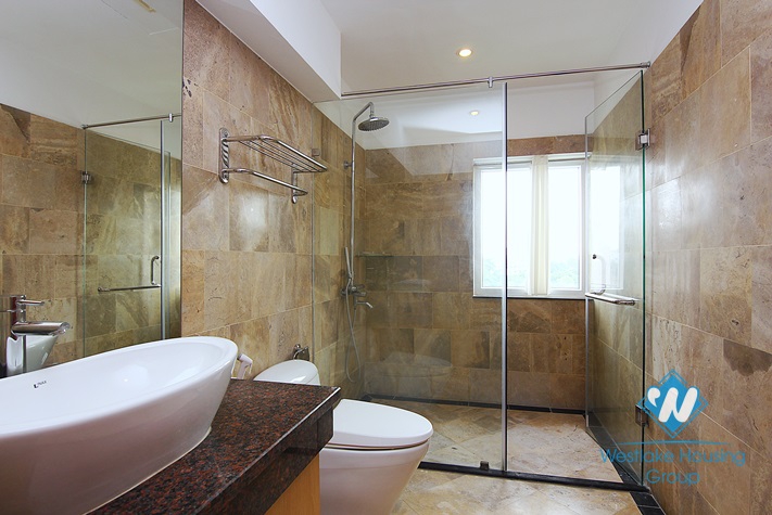 Big terace and lake view apartment with 3 bedrooms for rent in Tay Ho area.