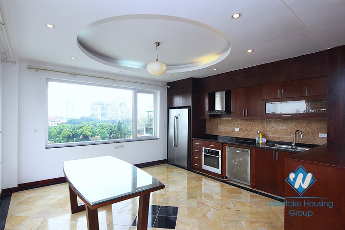 Big terace and lake view apartment with 3 bedrooms for rent in Tay Ho area.