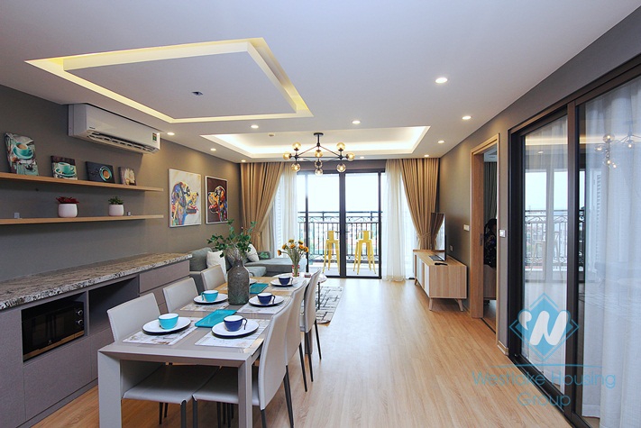 Bright and airy red river view 2 bedroom apartment for rent in D'. Le Roi Soleil building