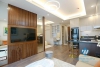 Bright one bedroom apartment with lakeview for rent in Sun Grand building, Thuy Khue, Ba Dinh.