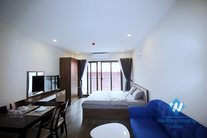 Bright studio with balcony for rent in Nhat Chieu st, Tay Ho.