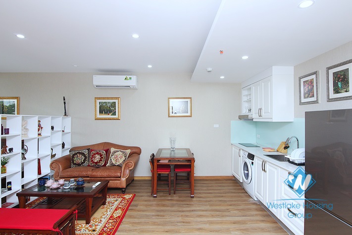 Bright studio with balcony for rent in D' Le Roi Soleil building, Xuan Dieu, Tay Ho