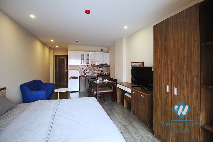 Bright studio with balcony for rent in Nhat Chieu st, Tay Ho.