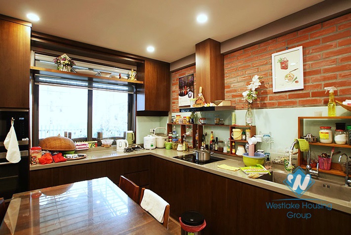 Three bedrooms apartment with huge balcony for rent in Hoang Quoc Viet, Cau Giay area.
