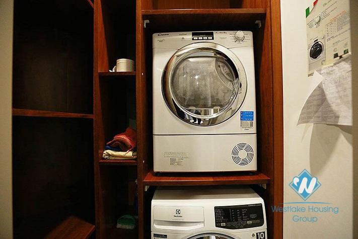 Bright one bedroom apartment with lakeview for rent in Sun Grand building, Thuy Khue, Ba Dinh.